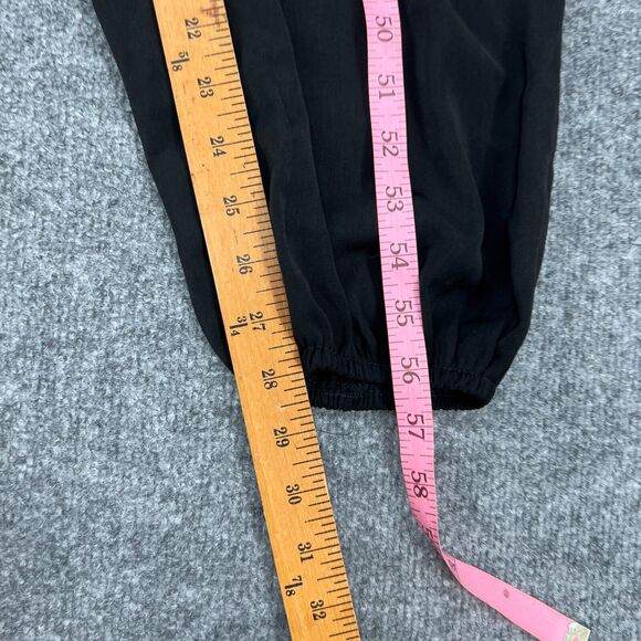 Superdown Jazmin Zip Up Jumpsuit Womens S Small Black Belted Waist Elastic Leg - Picture 7 of 14